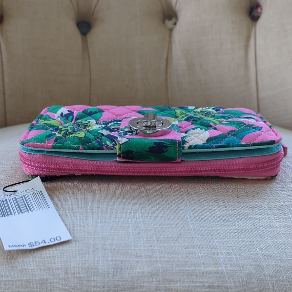 Floral Quilted Wallet - Pink & Green NWT - Picture 10 of 11